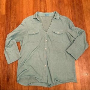 J.McLaughlin Womens Linen Blend Button Front Top Size unsure 3/4 Sleeve Capsule